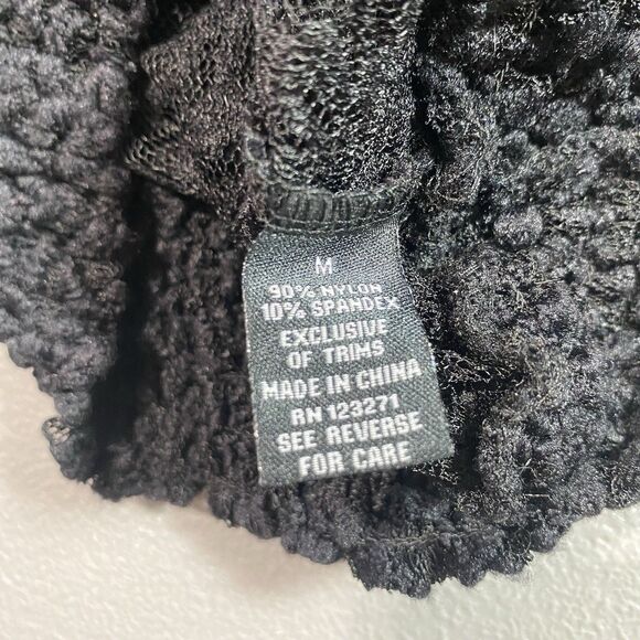 J FOR JUSTIFY Lace Sheer Blouse High Neck Long Sleeve Romantic Womens M Black - Picture 12 of 13